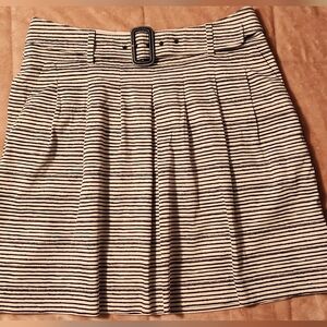 Vintage Outback Red Navy Blue and Cream Striped Skirt With Belt And Pockets